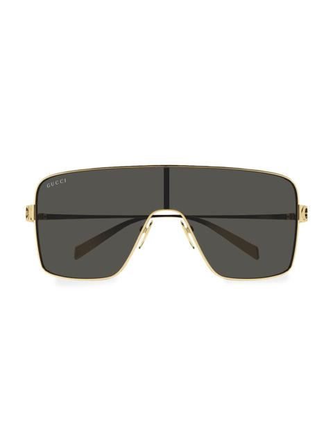 GUCCI Women's Block Bending 99MM Shield Sunglasses - Gold