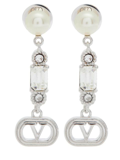 Valentino Valentino Garavani Vlogo Embellished Drop Earrings