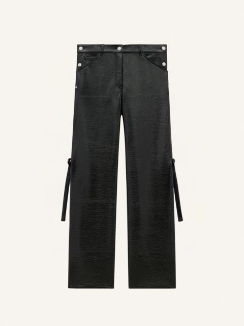 courrèges SAILOR BUCKLE VINYL BAGGY PANTS