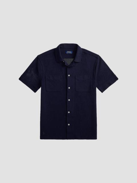 Polo Ralph Lauren Men's Pointelle Textured Short-Sleeve Shirt - Cruise Navy