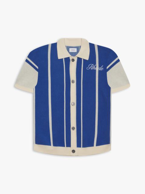 Rhude STRIPED KNIT CASHMERE POLO