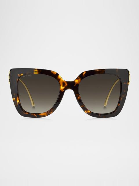 Etro Bold Pegaso Curved Acetate Sunglasses