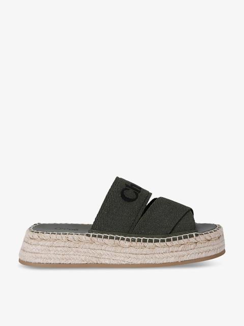 Mila logo-strap woven espadrille sandals