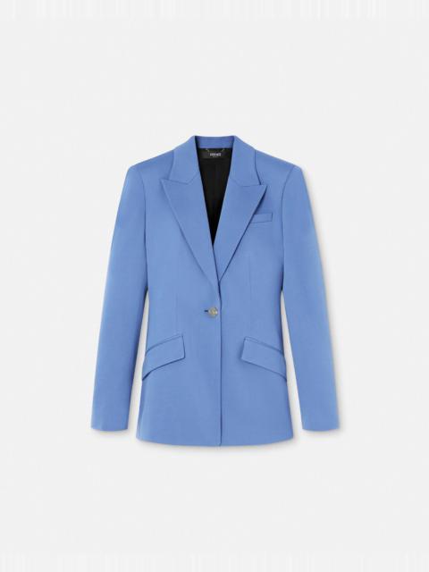 VERSACE Wool Single-Breasted DV Blazer