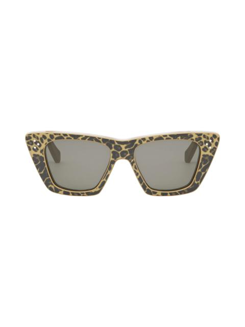 CELINE 51mm Cat Eye Sunglasses in Animal /Smoke