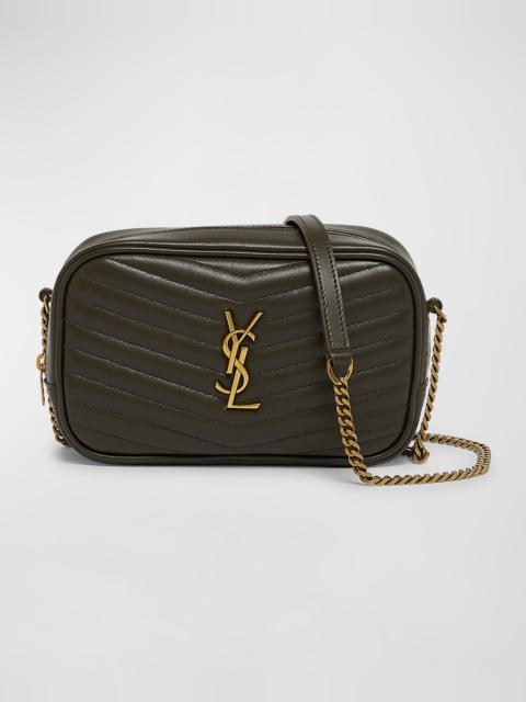SAINT LAURENT Lou Mini YSL Camera Bag in Smooth Quilted Leather