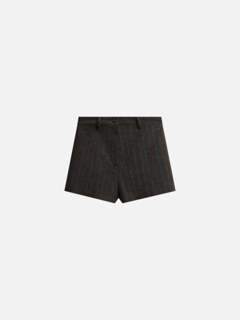 The Frankie Shop Natick Hot Pants - Charcoal Multi Stripe