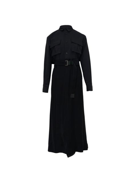 sacai Suiting Crepe Back Satin Dress