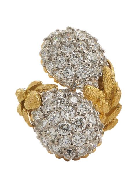 DAVID WEBB Diamond Crossover Ring