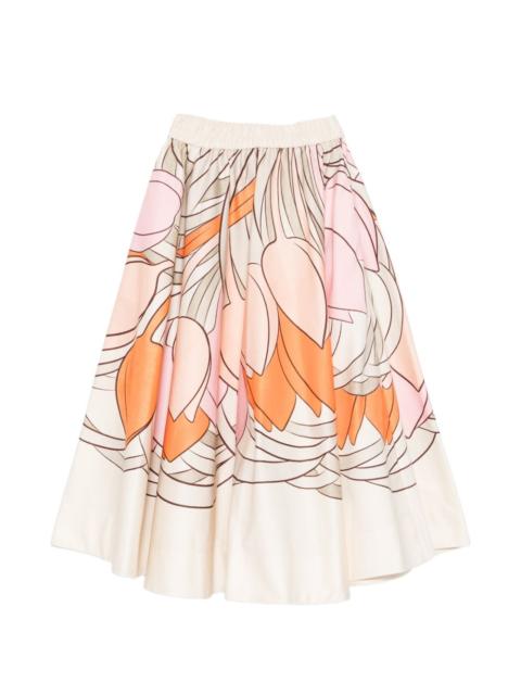 La DoubleJ Balerina floral-print midi skirt