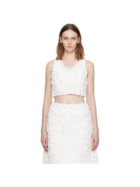SHUSHU/TONG White Ruffle Trim Sleeveless Top