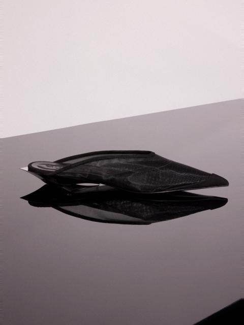 MUGLER black mesh fang fang mules