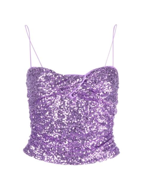 sequin-embellished spaghetti-strap top