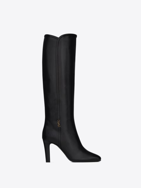 SAINT LAURENT jane monogram boots in smooth leather