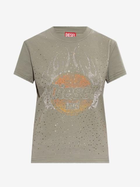 Diesel T-Maggy-Cry crystal-embellished graphic-print T-shirt