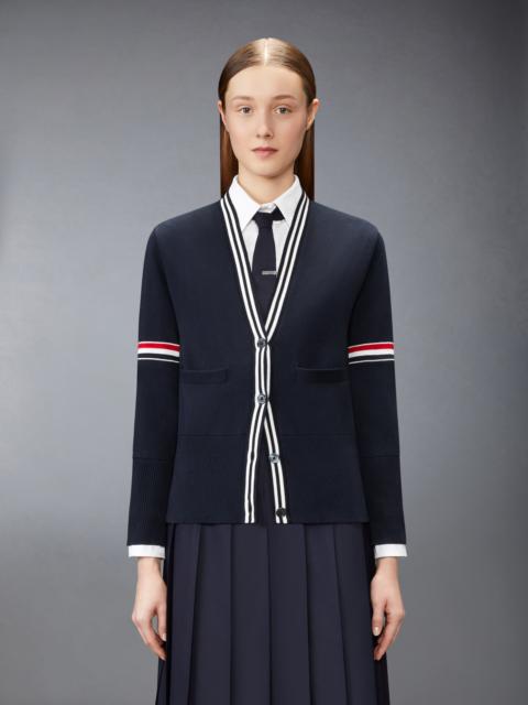 Thom Browne RWB STRIPE JACQUARD SAILBOAT CARDIGAN