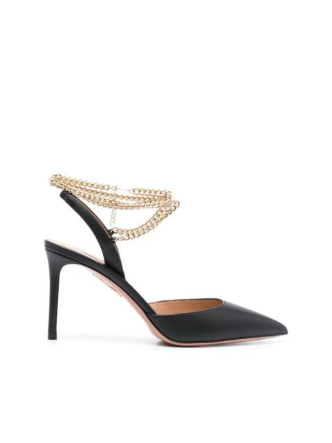 AQUAZZURA Flash 95mm leather pumps