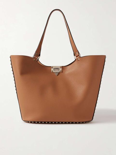 Rockstud small textured-leather tote