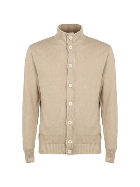 SLOWEAR high-neck ribbed cardigan