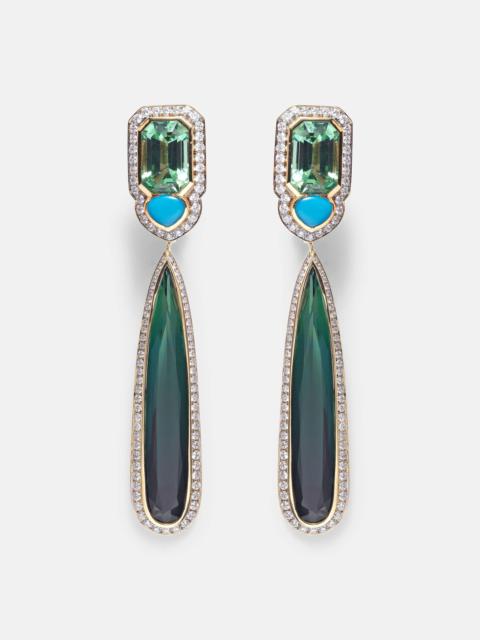 Marina B Quarta 18kt gold earrings with diamonds and gemstones