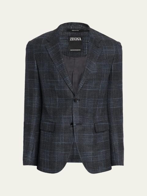 ZEGNA Men's Winter Crossover Check Single-Breasted Sport Coat