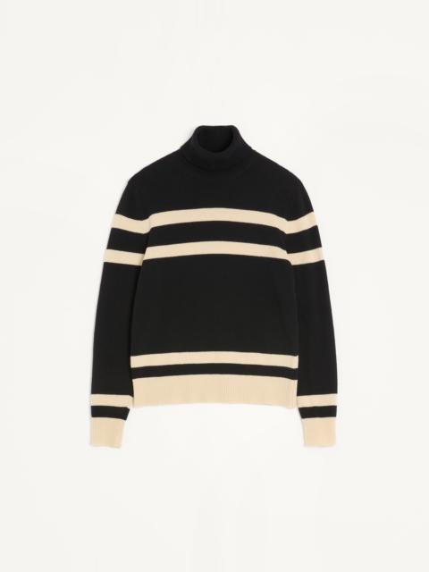 Valentino VALENTINO HIGH-NECK WOOL SWEATER WITH VLOGO EMBROIDERY