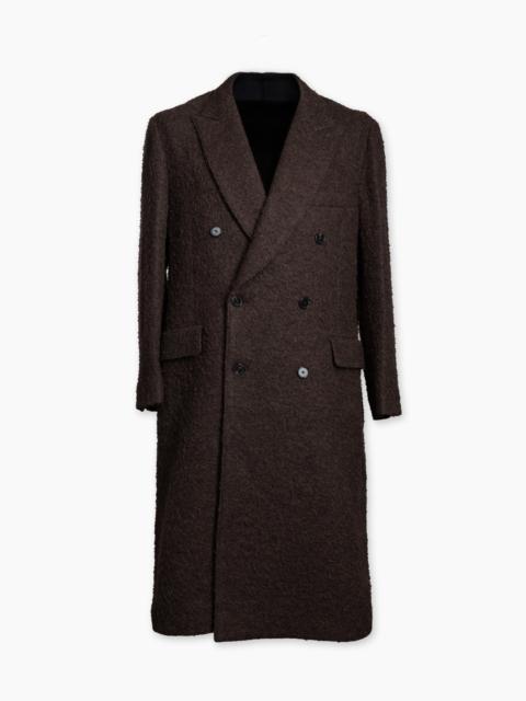 KAPTAIN SUNSHINE KAPTAIN SUNSHINE DOUBLE-BREASTED COAT NAPPING WOOL CLOTH TOP BROWN