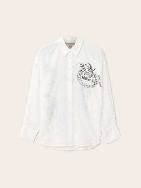 ALLSAINTS SPARROW PRINTED LINEN SHIRT