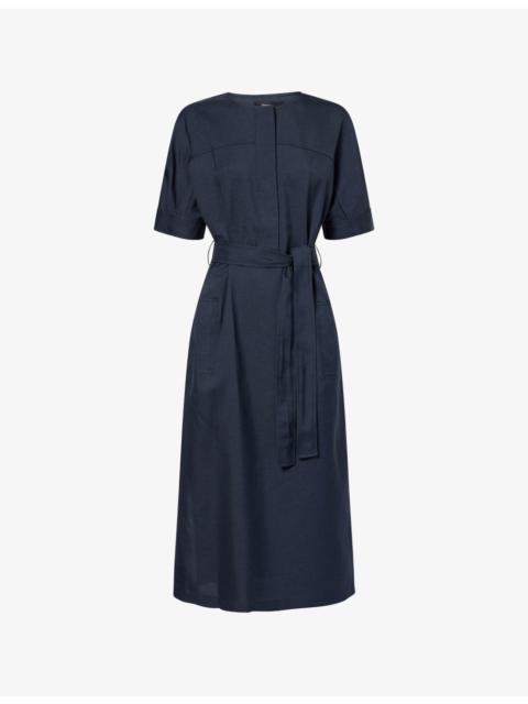 Theory Short-Sleeve Woven Shirt Dress