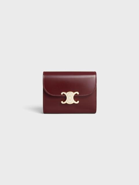 CELINE Small Flap Wallet TRIOMPHE IN Shiny calfskin and enamel