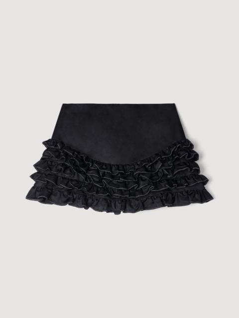 Sandro RUFFLED SKORT WITH TOPSTITCHING