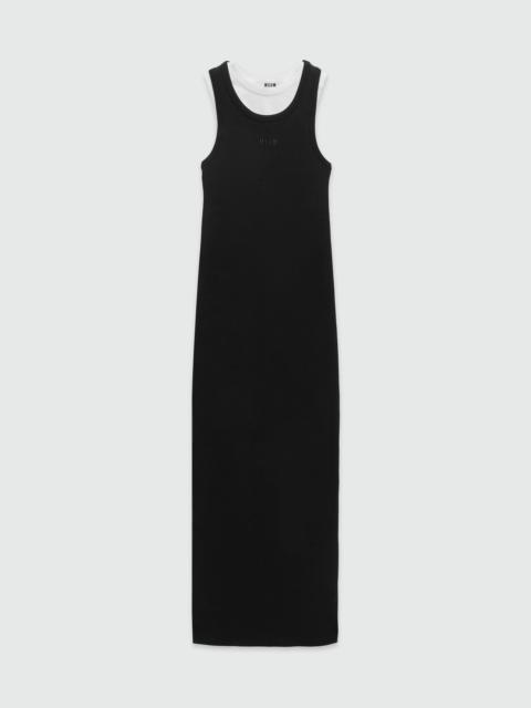 MSGM Ribbed cotton sleeveless dress