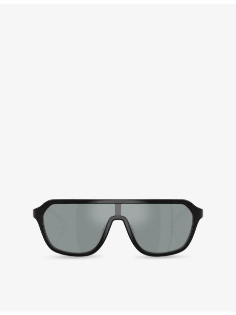 Oliver Peoples OV5591SU R-12 Shield-Frame Acetate Sunglasses