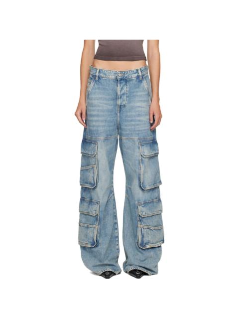 Diesel Blue Relaxed 1996 D-Sire Denim Cargo Pants