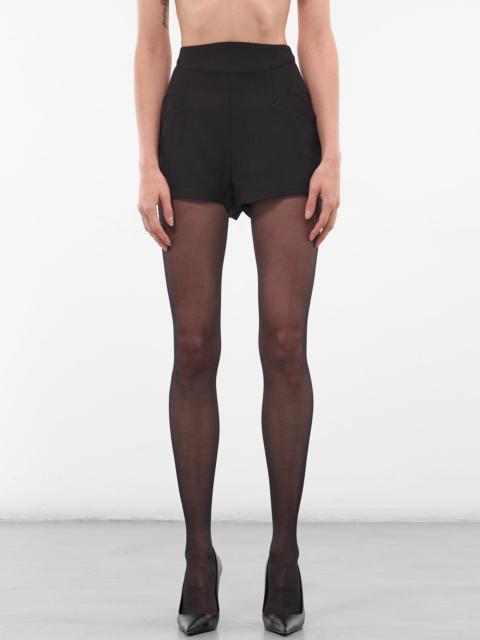 MUGLER Black Re/edit Wool Mini Shorts