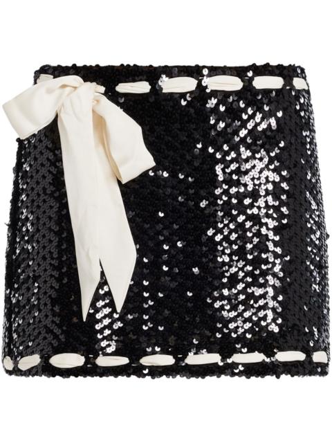 LoveShackFancy bow-embellished mini skirt