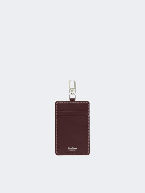 Leather badge holder - BORDEAUX