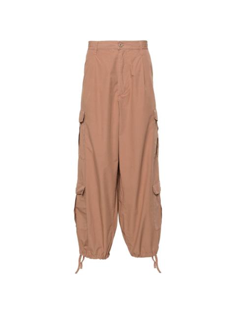 straight-leg cotton cargo trousers