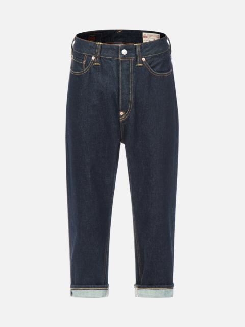 EVISU DOUBLE MONOGRAM PRINTED POCKET CROPPED FIT JEANS #2027