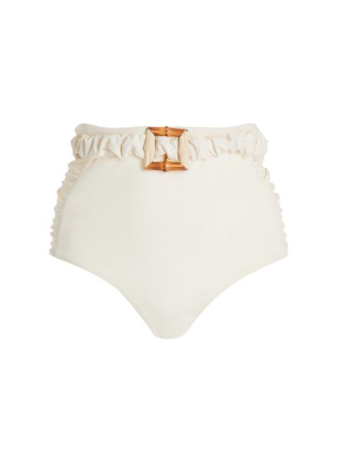 Johanna Ortiz Mahaba Buckle-Detailed Bikini Bottom white