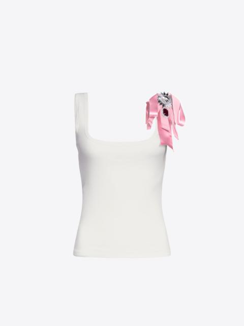 AREA CRYSTAL EMBELLISHED BOW TANK TOP