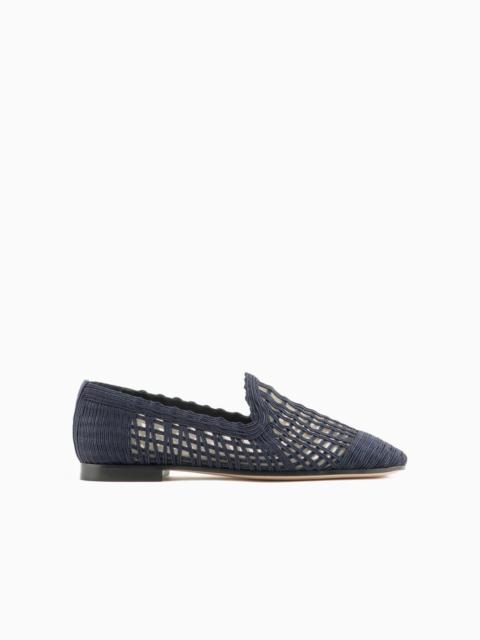 EMPORIO ARMANI Icon woven rayon slippers