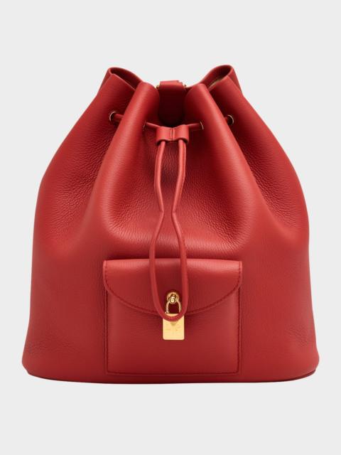 Loro Piana Extra Drawstring Calf Leather Backpack