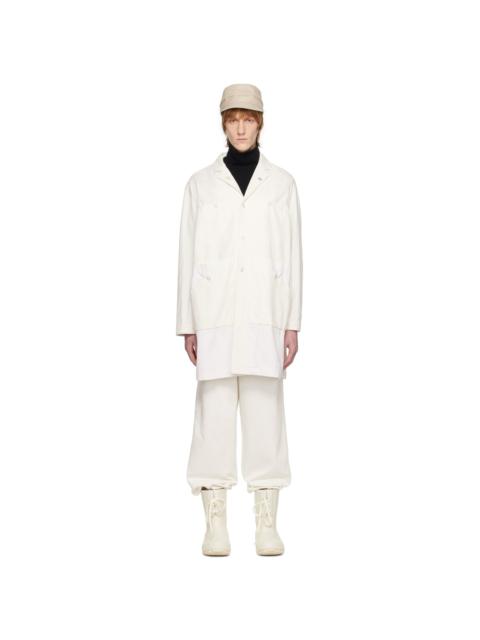 Off-White Notched Lapel Coat