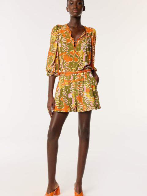 Poupette St Barth Short Chantal - Green Geo Afro