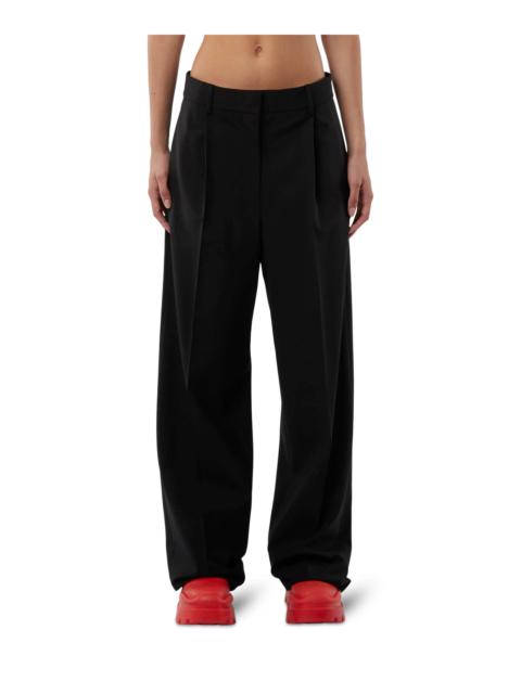 Solid-colour tailoring palazzo trousers in virgin wool