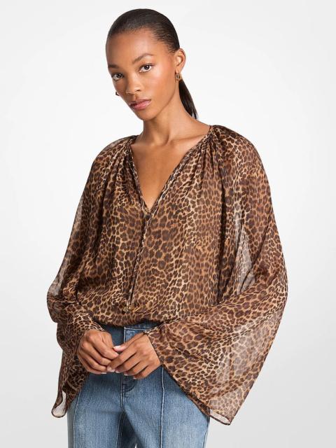 MICHAEL KORS Leopard Print Woven Top
