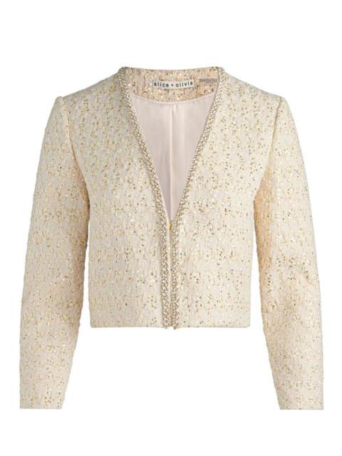 Alice + Olivia KIDMAN EMBELLISHED TWEED JACKET