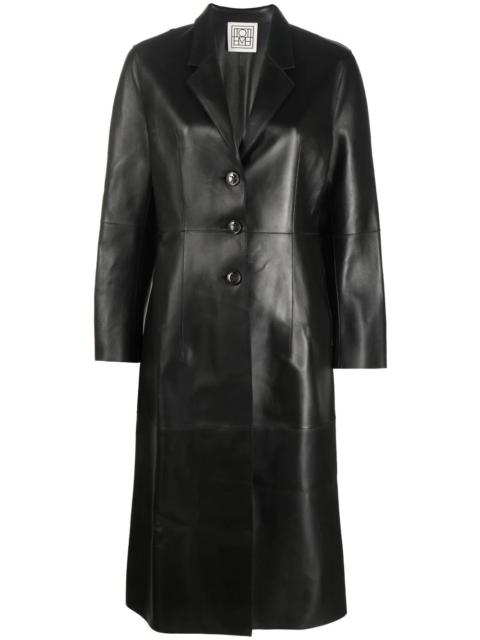 Totême single-breasted leather coat