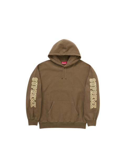 Supreme Collegiate Sleeve Hooded Sweatshirt Olive Brown
